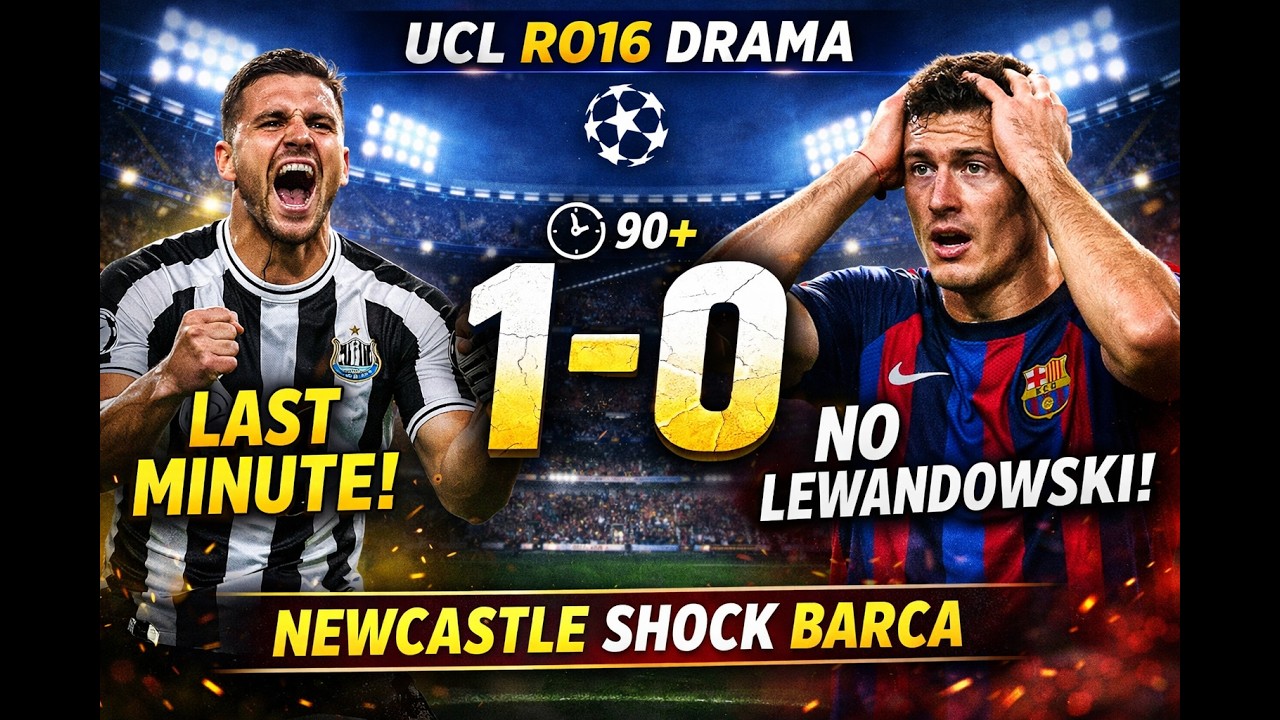 BARCELONA vs NEWCASTLE 0-1 😱 LAST MINUTE GOAL! UCL RO16 Shock Without Lewandowski, Gavi & De Jong