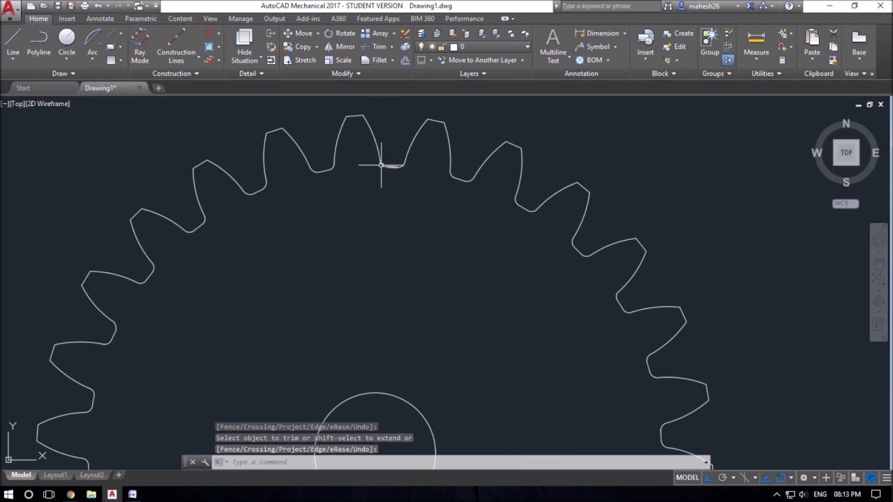 How To Draw Gear Wheel In Auto CAD with Calculation