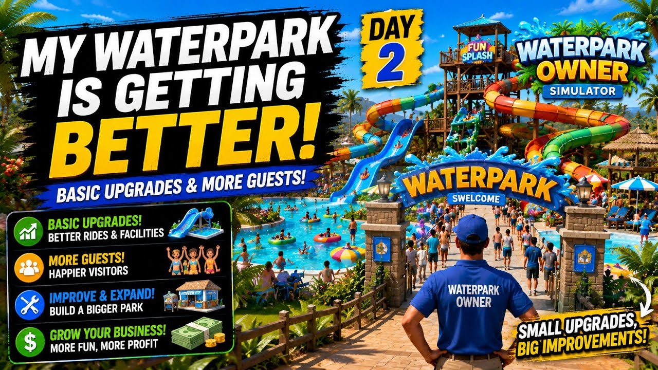 Making My Waterpark Better for Guests! 🏖️ | Day 2