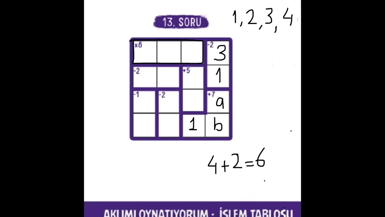 İŞLEM TABLOSU zeka bulmacası nasıl çözülür?