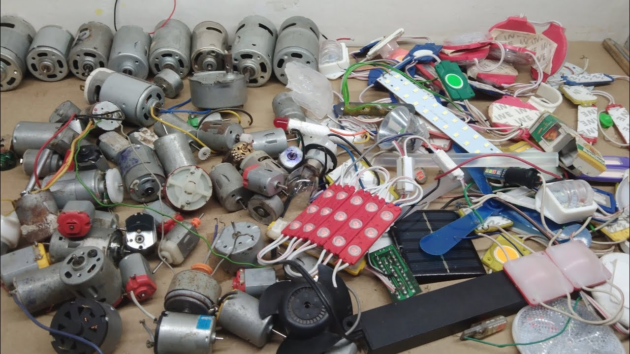 Finding electrical projects from scrap like LED lights and DC motors etc.