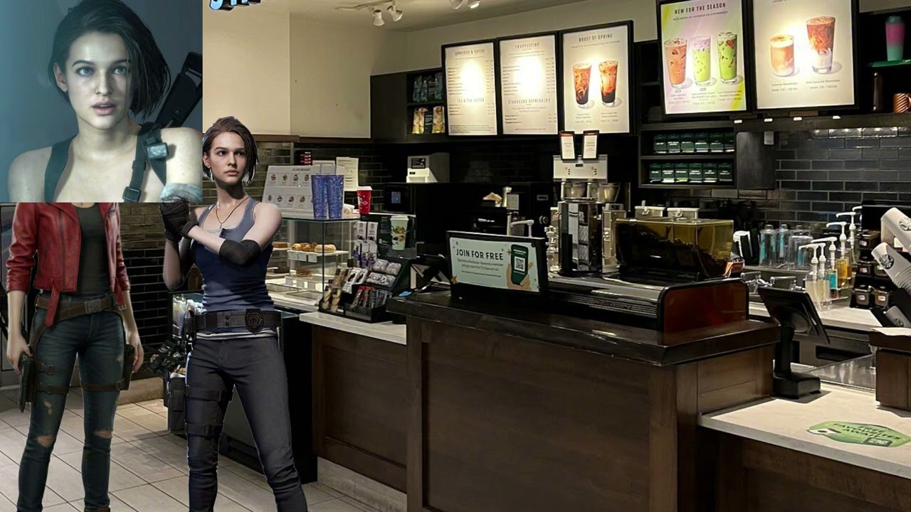 Jill Valentine Crashes Out At Starbucks 