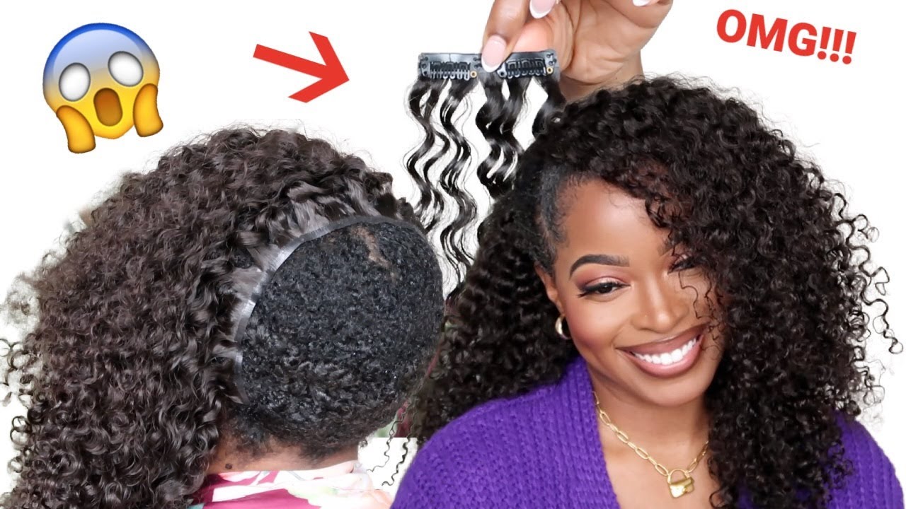 OMG!! 😱NEW 🔥METHOD to Install Natural Hair Clip ins‼️ Type 4 hair NO GLUE, NO LACE ft Idn Hair