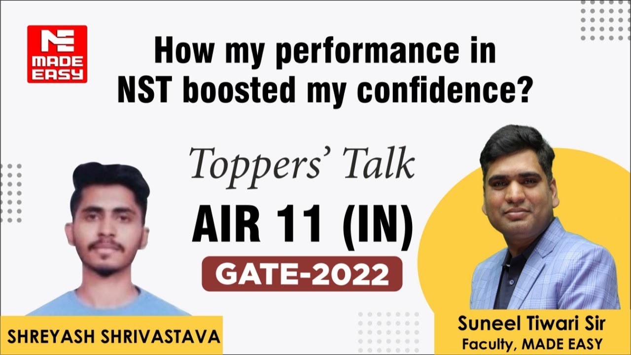 GATE 2022 Topper | Instrumentation Engg. | Shreyash Shrivastava | AIR-11 | Toppers' Talk | MADE EASY