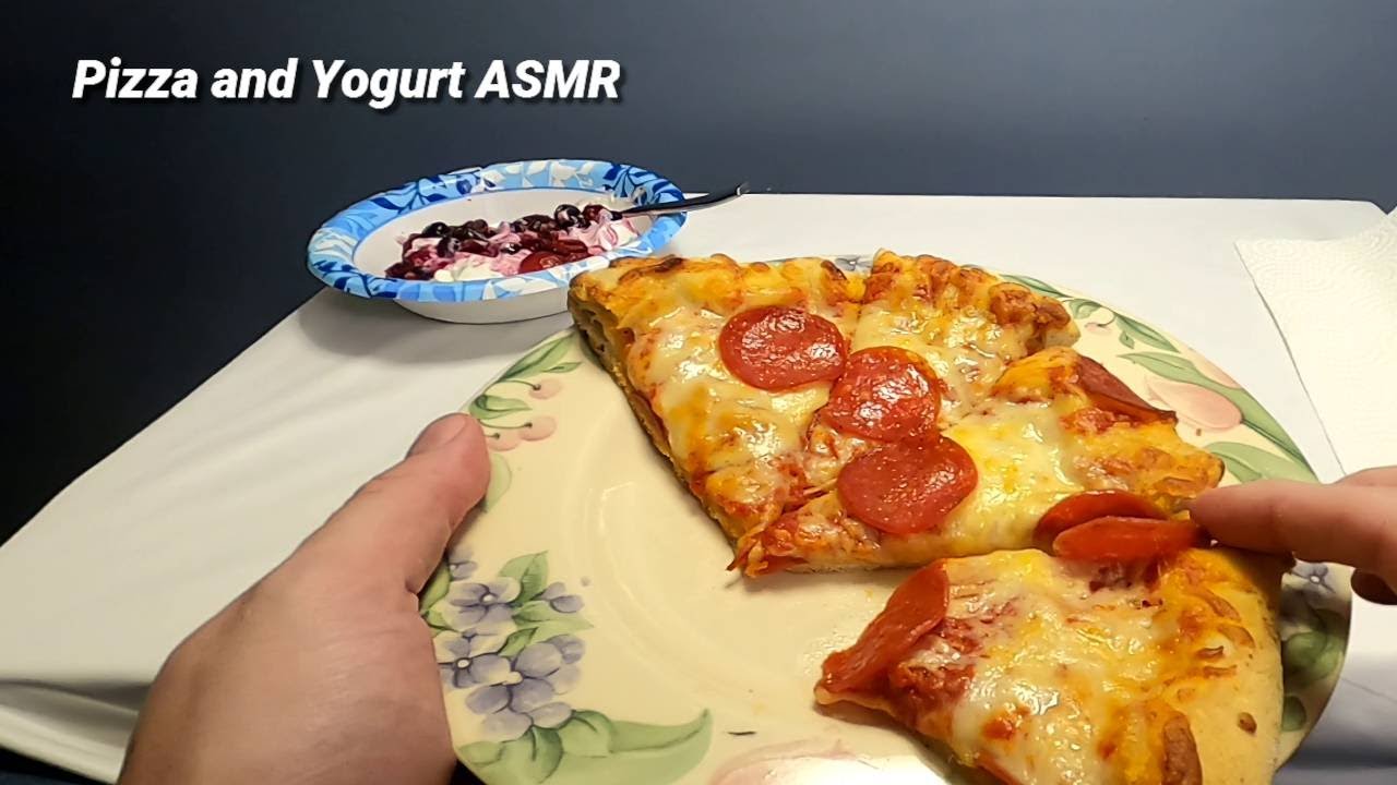 Freschetta Pepperoni Pizza ASMR | Soft & Savory Eating Sounds + Yogurt & Berries (No Talking)