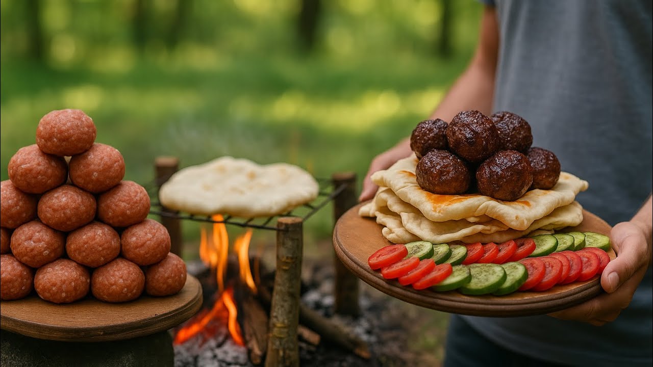 These Cheese-Stuffed Meatballs 🥩🍗+ Fire-Baked Bread Were NEXT LEVEL! 🧀🔥🫓