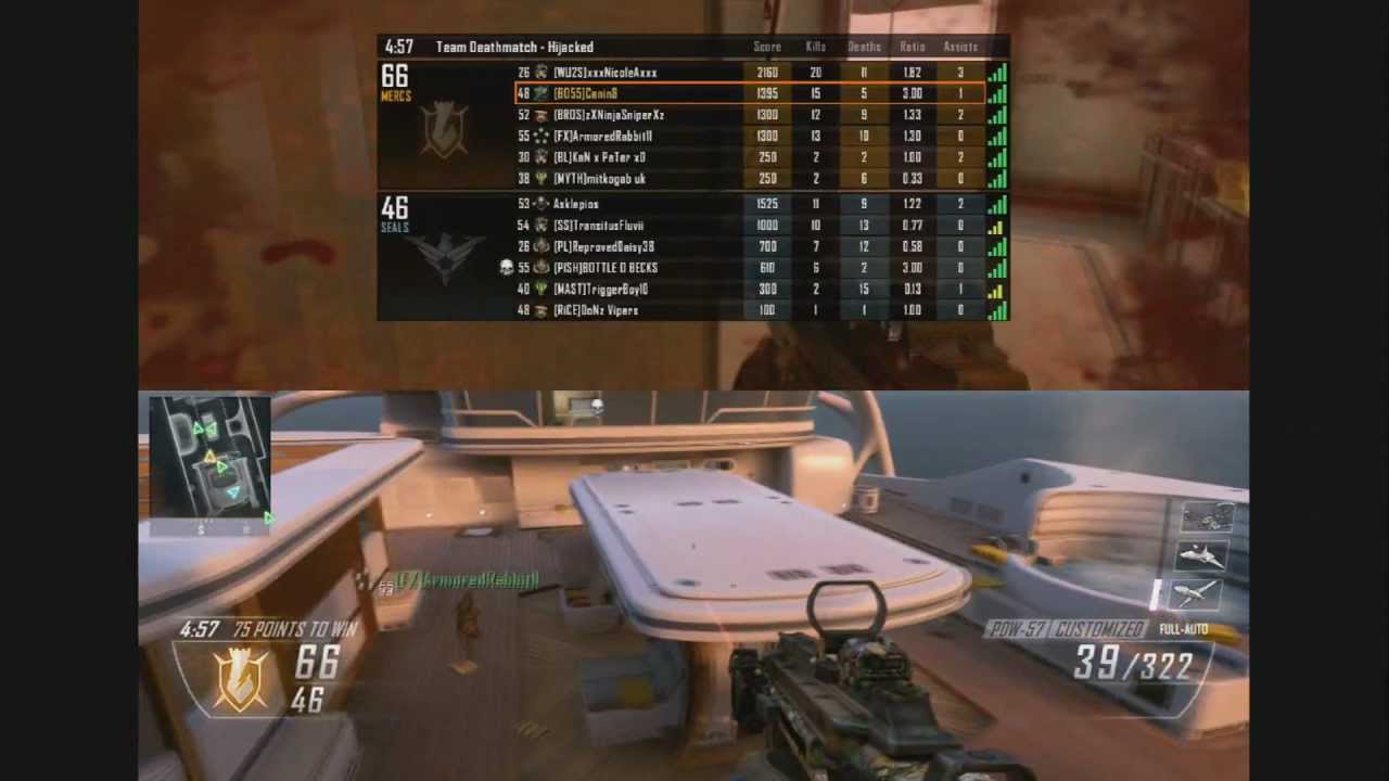 Black Ops 2 - Split Screen on Hijacked xbox 360