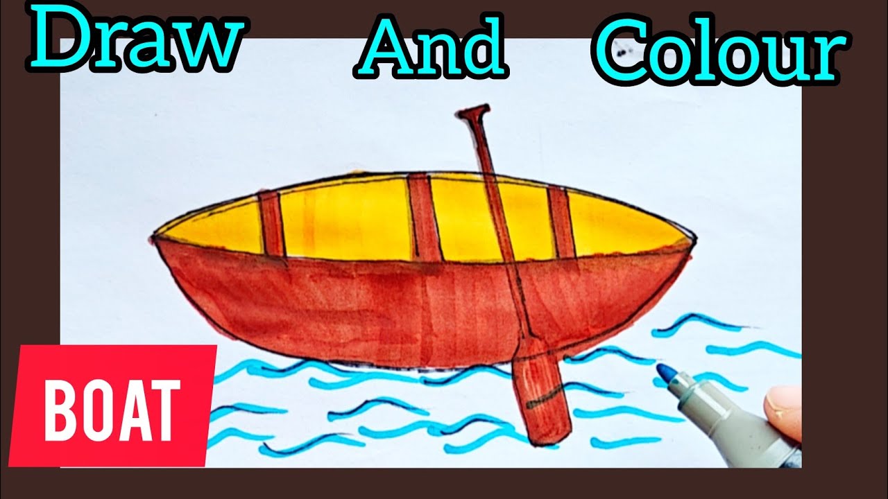 How To Draw a Cute Boat Easy ⛵ | Simple Drawing for Kids & Beginners