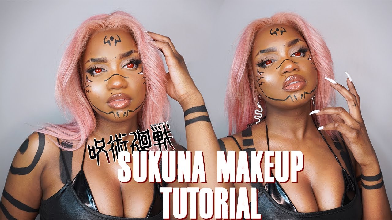 SUKUNA COSPLAY TUTORIAL | BLACK GIRL EDITION | ANIME MAKEUP