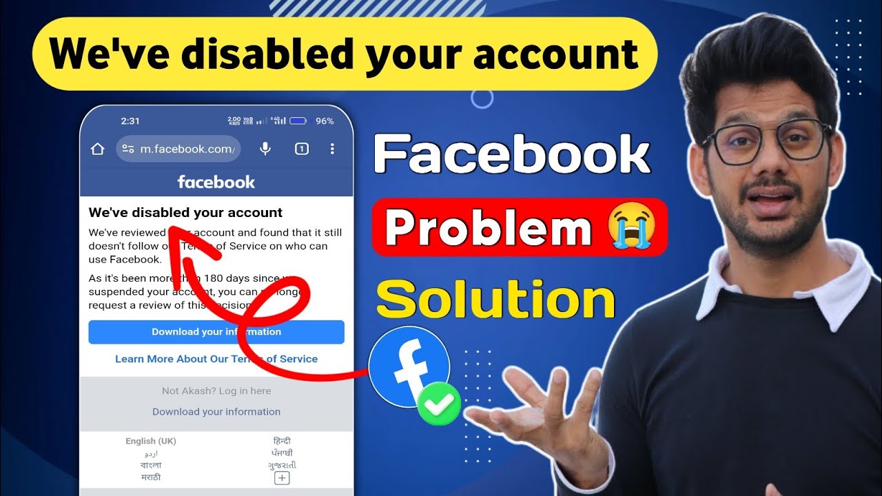 How to solve we've disabled your account facebook problem | we've disabled your account
