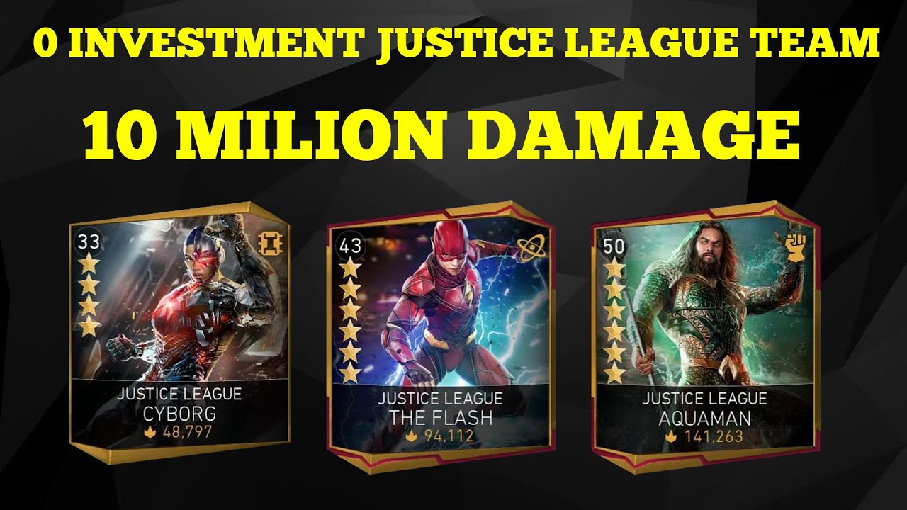 10 Mil Damage With 0 Investment Budget Justice League Team Injustice 2 Mobile Solo Raids