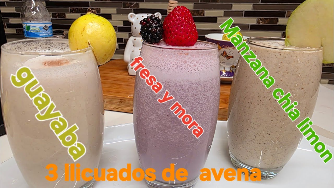 Licuados Saludables de Avena: ¡Energía Natural sin Azúcar! 🍓🍏