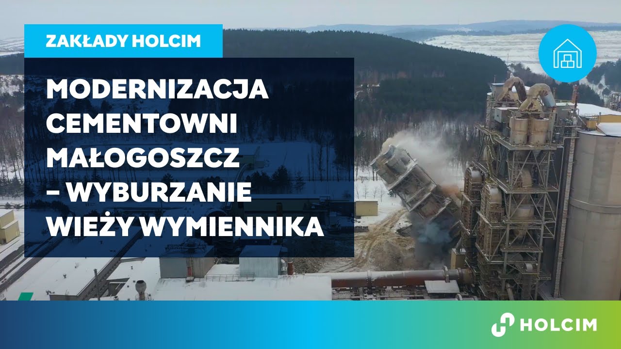 Wysadzenie wymiennika ciepła w Cementowni Małogoszcz