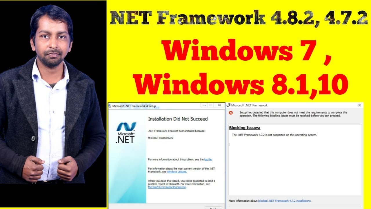 Hindi-Error in installing .NET Framework 4.7.2  or  4.8.2 blocking issu and all fix error