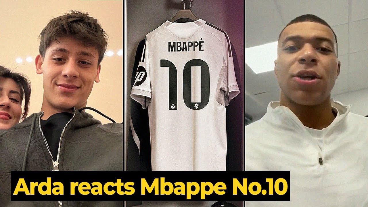 Arda G&uuml;ler's reaction as Real Madrid hands the No. 10 jersey to Mbapp&eacute; | Real Madrid News