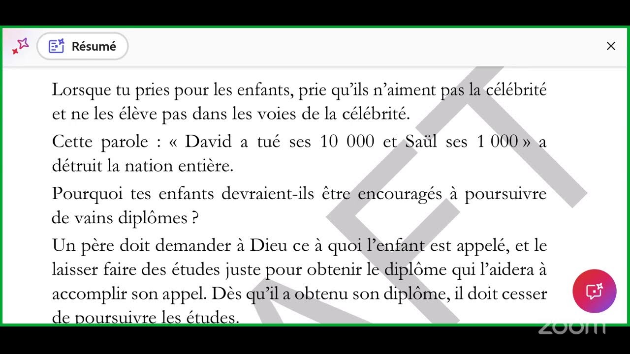 Croisade Matinale du 19.03.2026 Jour 39/40