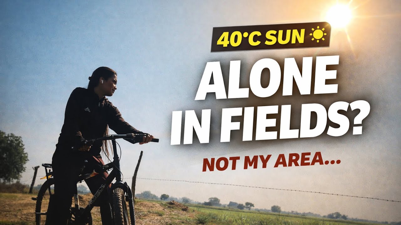 Alone Cycling in 40°C Sun 🌾☀ | Small Town Girl Afternoon Ride | Was It Safe??