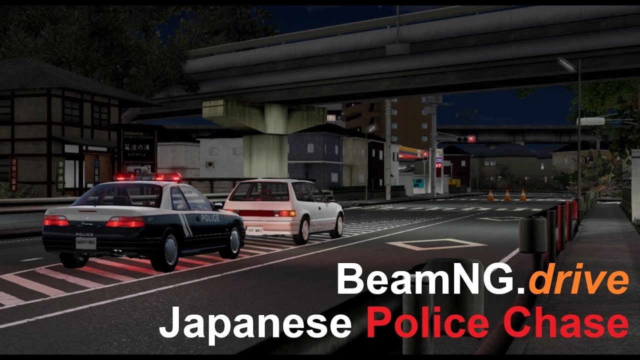 BeamNG.drive - Outer-city Escape [Japanese Police Chase]