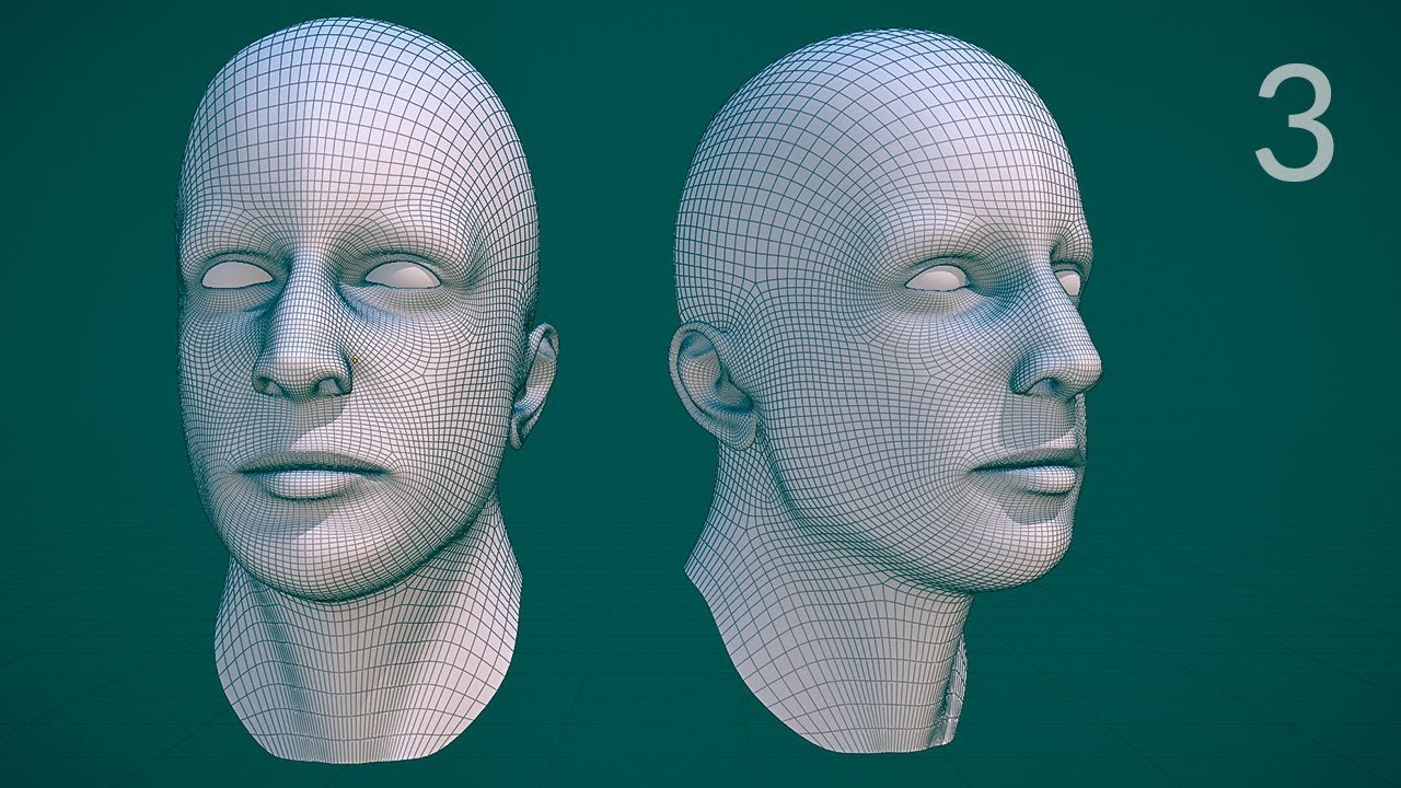CGC Classic: Edge Modeling a Human Head  - Pt.3 (Blender 2.4)