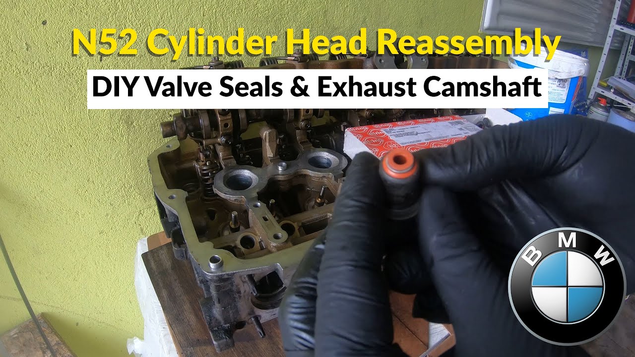 Installing Exhaust Valves Stem Seals and Exhaust Camshaft [BMW N52 Rebuild Part 14]