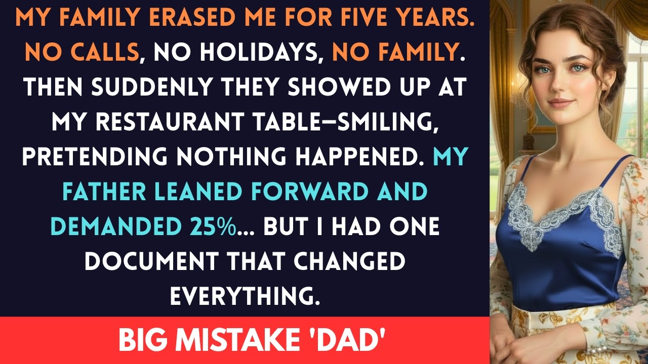 My Family Erased Me For Five Years — Then Walked Into My Restaurant. Dad Demanded 25...