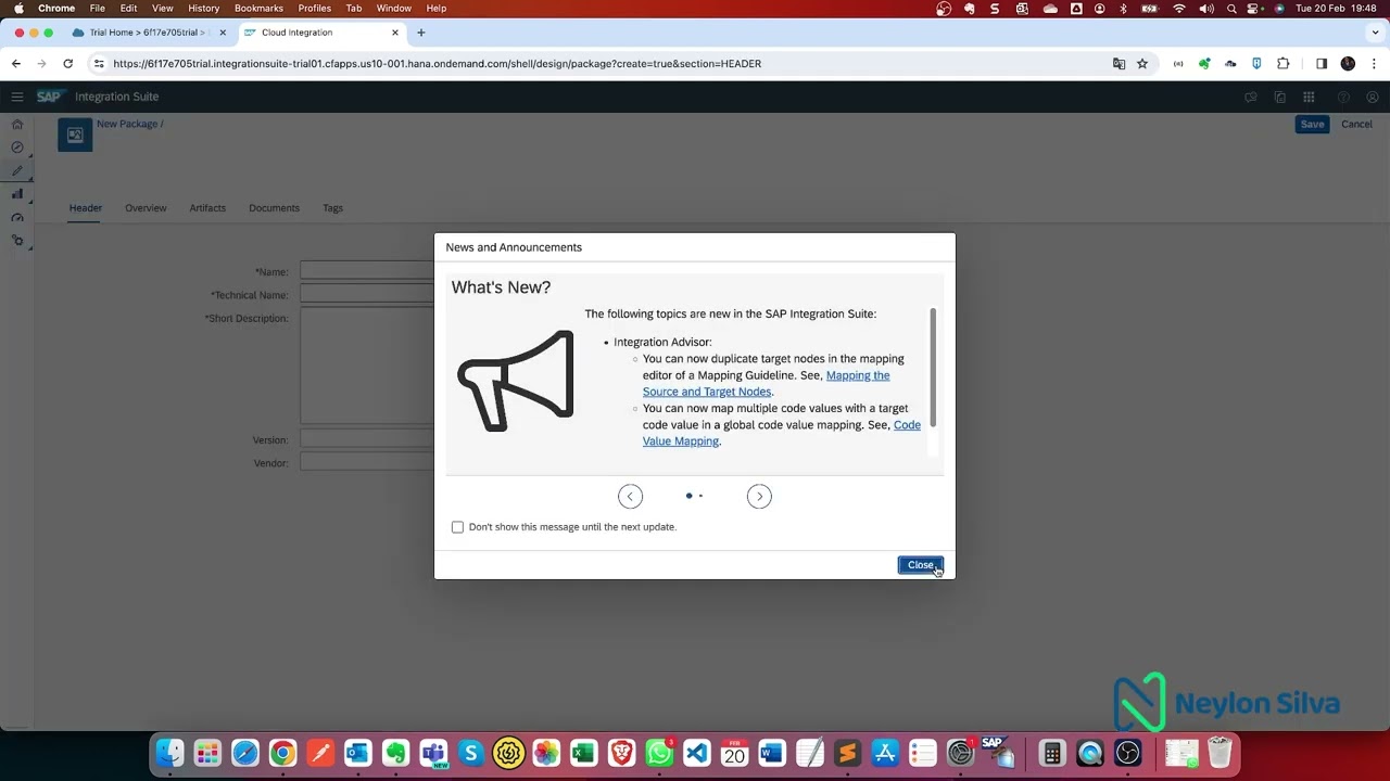 Exploring Integration Suite: Easily Create Your 1st Package - Video 01.03