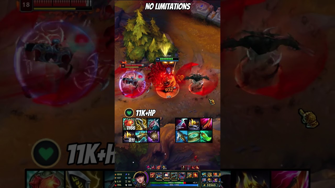 11K+HP 1500 AD Caitlyn vs Full Build ZED