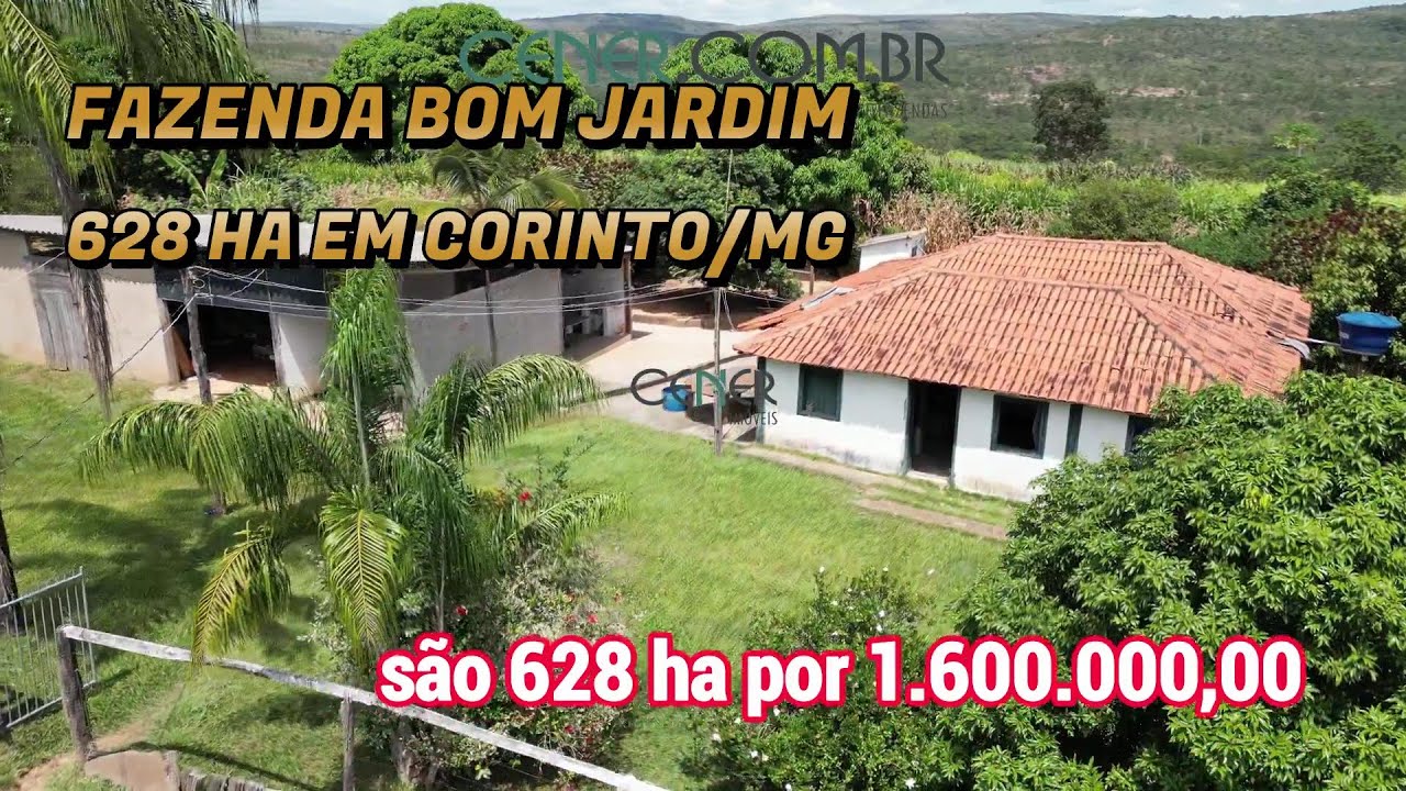 Cener Imóveis 2802 Fazenda de 628 ha por 1 600 000,00 em Corinto MG (31)99685-3125