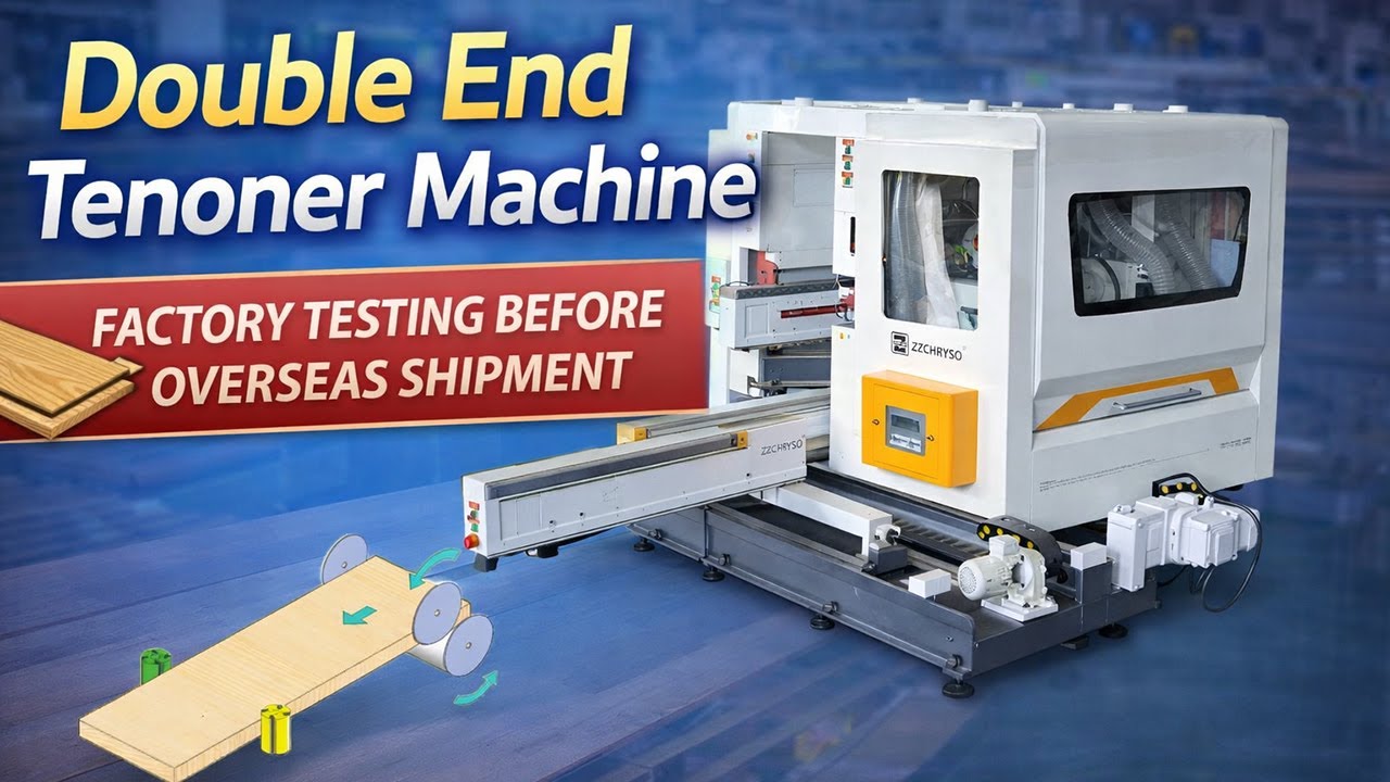 Double End Tenoner Machine for Wooden Flooring | Factory Testing Before Overseas Shipment | ZZCHRYSO