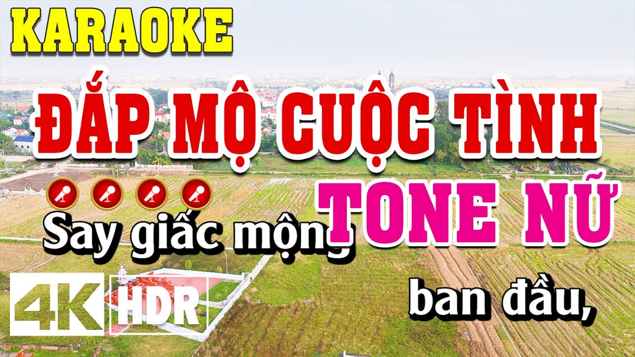 Đắp Mộ Cuộc Tình Karaoke Tone Nữ Beat Chuẩn | Đình Long Karaoke