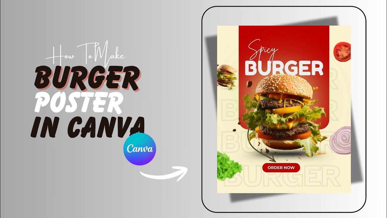 How to Design Burger Poster design in Canva with easy steps | Canva tutorial | Pixadesigner 