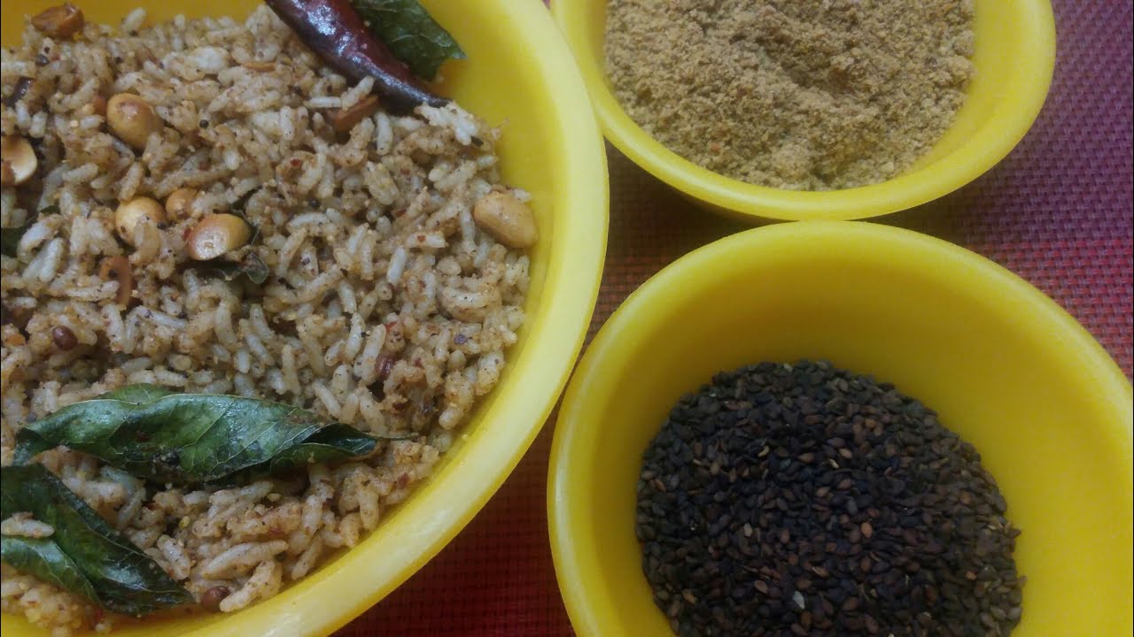 எள்ளு சாதம்/பெருமாள் கோவில் பிரசாதம் 4/Ellu rice/ Sesame rice/எள்ளு பொடி சாதம்