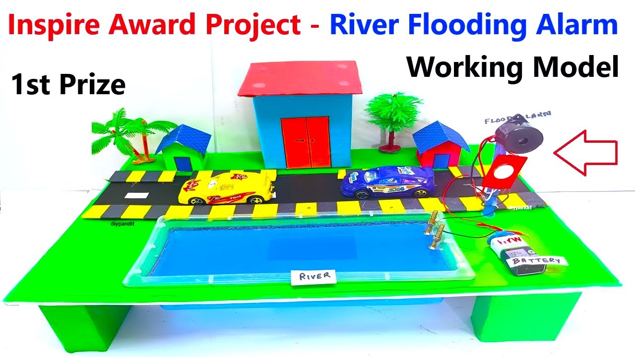 inspire award winning science project 2026 - river flooding alarm working model - diy  | DIY pandit
