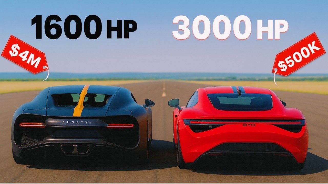BYD U9X против Bugatti Chiron SS 300+: решающая битва на максимальной скорости!