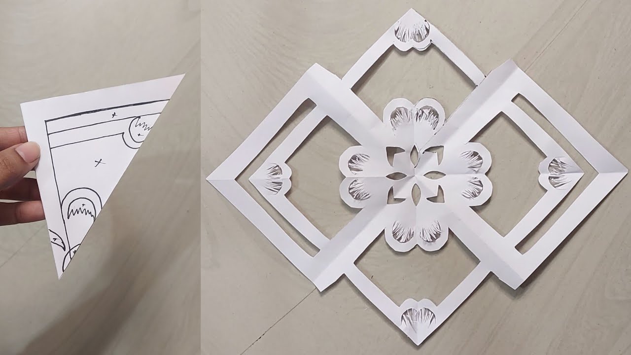 How to make easy and beautiful snowflakes ❄️♥️ #papercraft #snowflakes #part 132