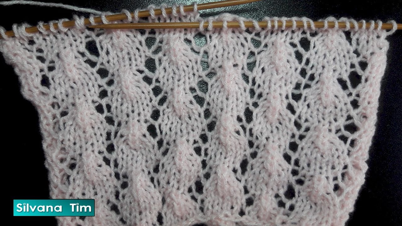 Punto CALADO. Tutorial. Tejido con dos agujas (palillos) # 668