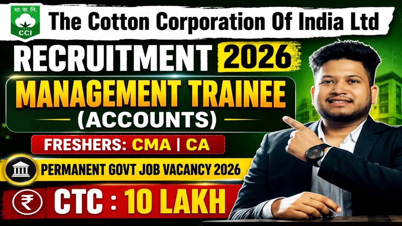 CCI Ltd Management Trainee Accounts Recruitment 2026 | Freshers CMA, CA PSU/Govt. Job 2026