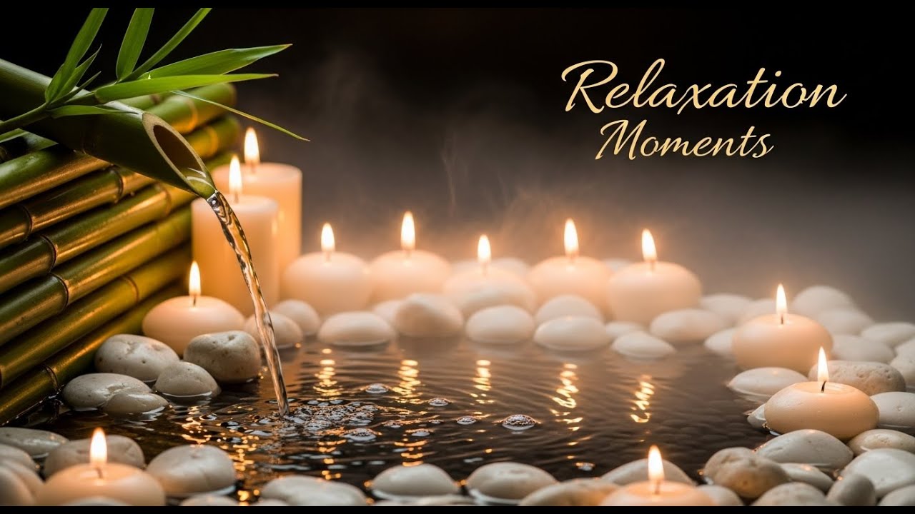 Peaceful Zen Morning Light Bamboo Fountain and Candle Glow for Healing Meditation Sleep and Balance