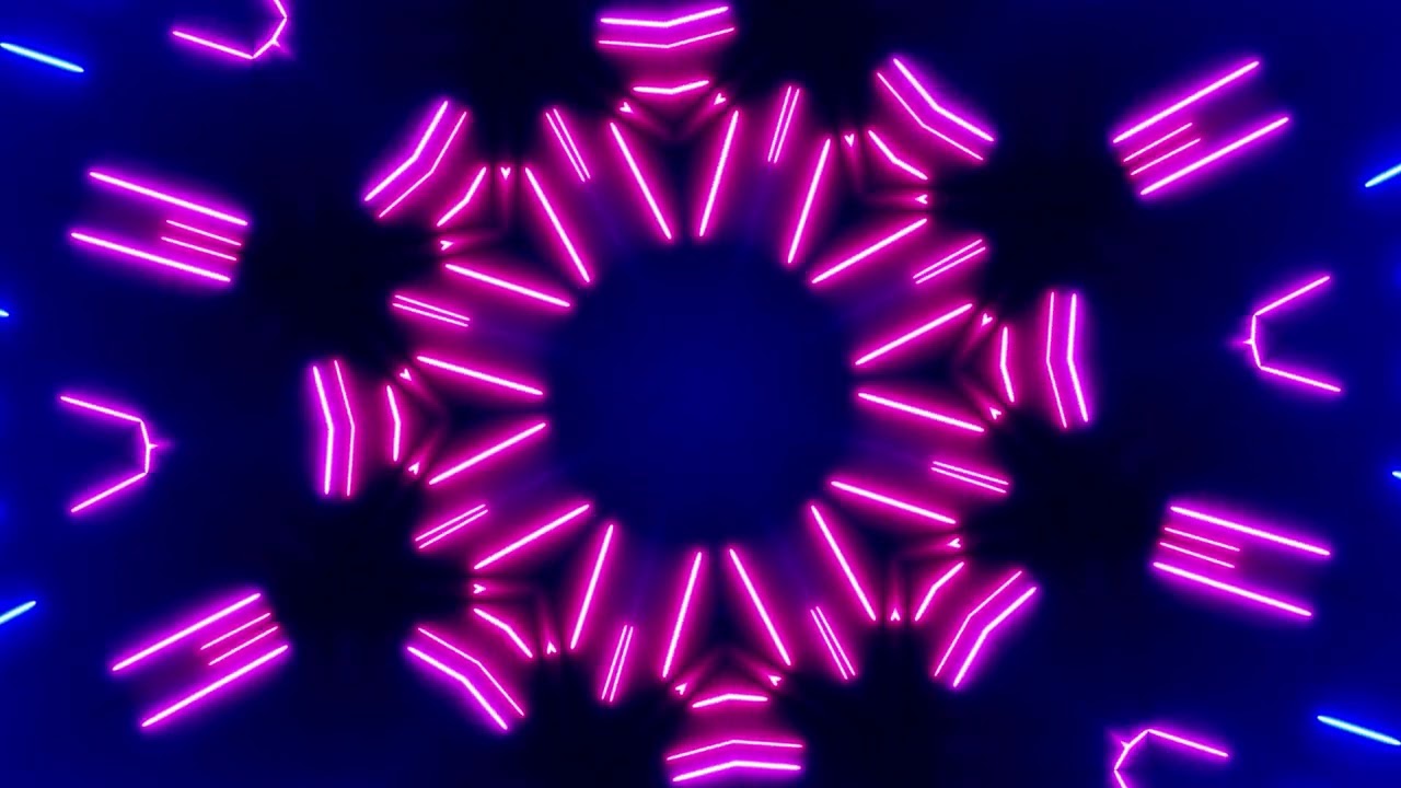 Relaxing Neon Light Visuals | Kaleidoscope Animation Loop
