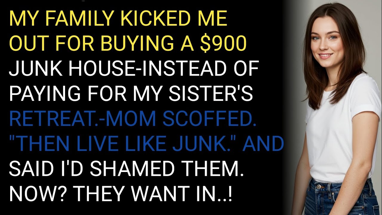MY FAMILY KICKED ΜΕ OUT FOR BUYING A $900 JUNK HOUSE-INSTEAD OF PAYING FOR MY SISTER'SRETREAT.-M... 