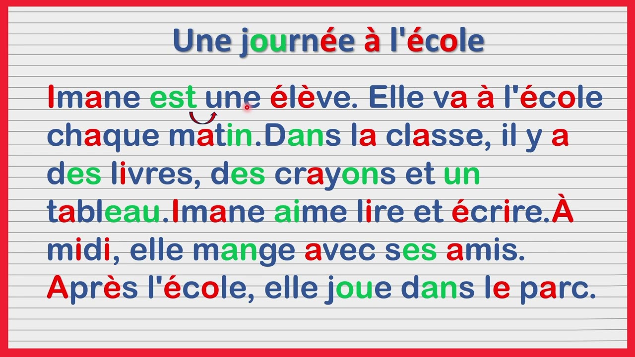 نصوص مبسطة من أجل تعلم اللغة الفرنسية 🇫🇷🇫🇷