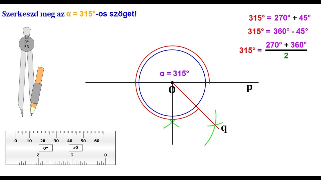 315°-OS SZÖG SZERKESZTÉSE (270°+ 45° MÓDSZERREL)