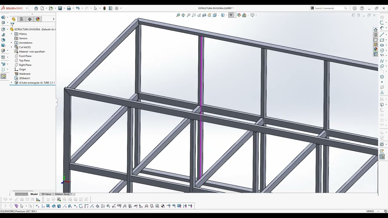 DISEÑO DE DIVICIONES METALICAS EN SOLIDWORKS 4