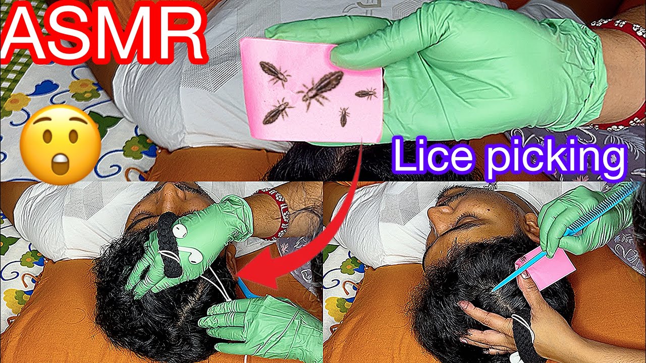 ASMR LICE PICKING ON MY HUSBAND HEAD // HAIR SCRATCHING RELUXING #asmr #relax #massage 