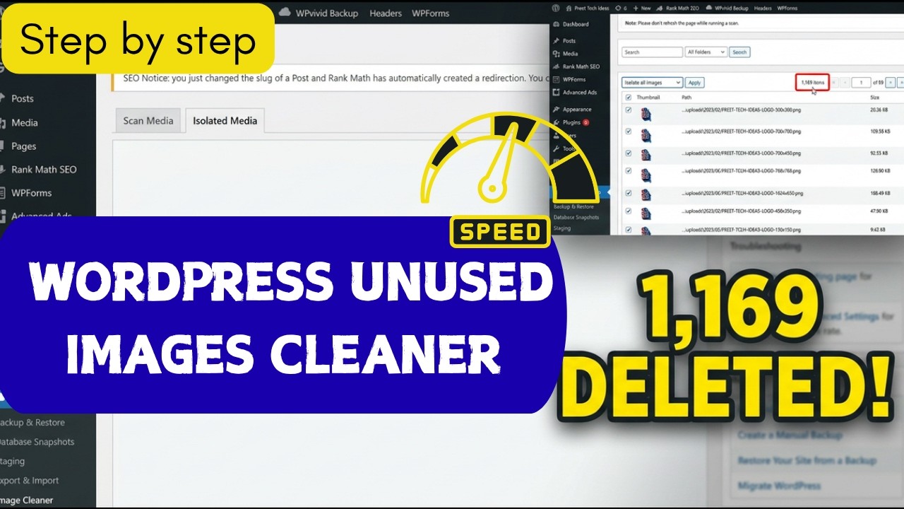 Speed up WordPress: delete unused images wordpress free plugin tutorial