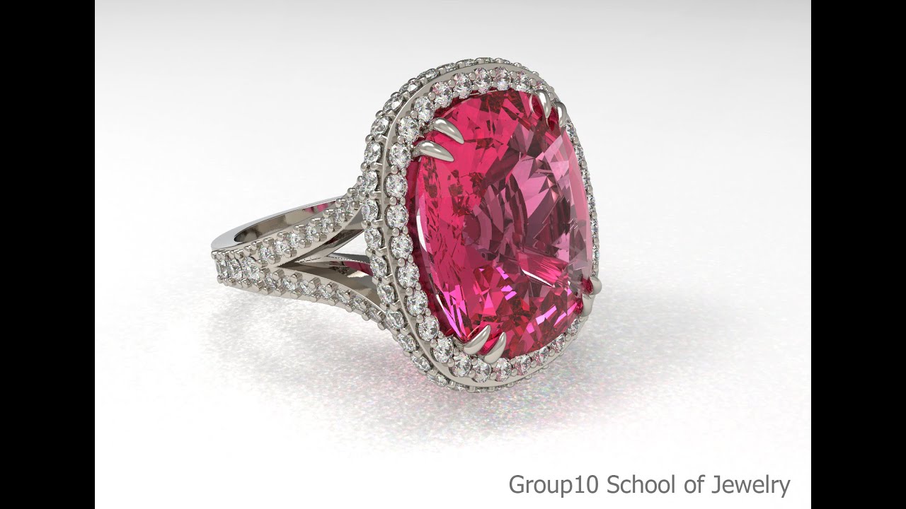 Pink sapphire fancy ring with Rhino3d V.7  and Grasshopper Gold  (part1/3)