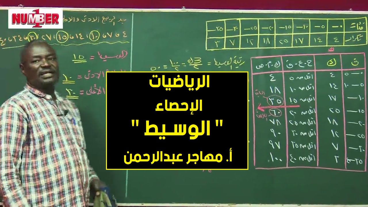 الرياضيات | الإحصاء - الوسيط | أ. مهاجر عبدالرحمن | حصص الشهادة السودانية