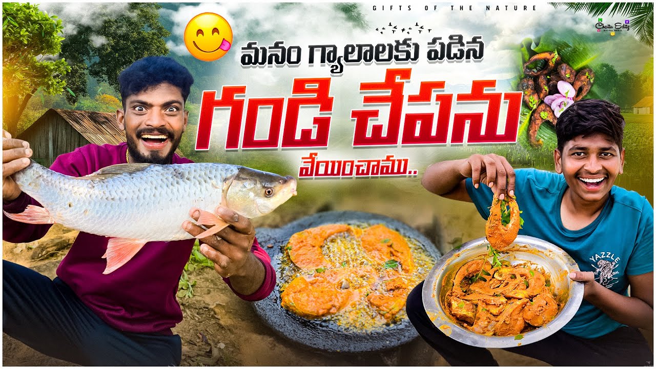 పెద్ద గండిచేపను ఫ్రై చేసాము🤤 || ఇది మనం గాలలతో పట్టిన చేప టేస్ట్ మాత్రం కతక్కన ఉంది🐟🐟 #bigfishfry
