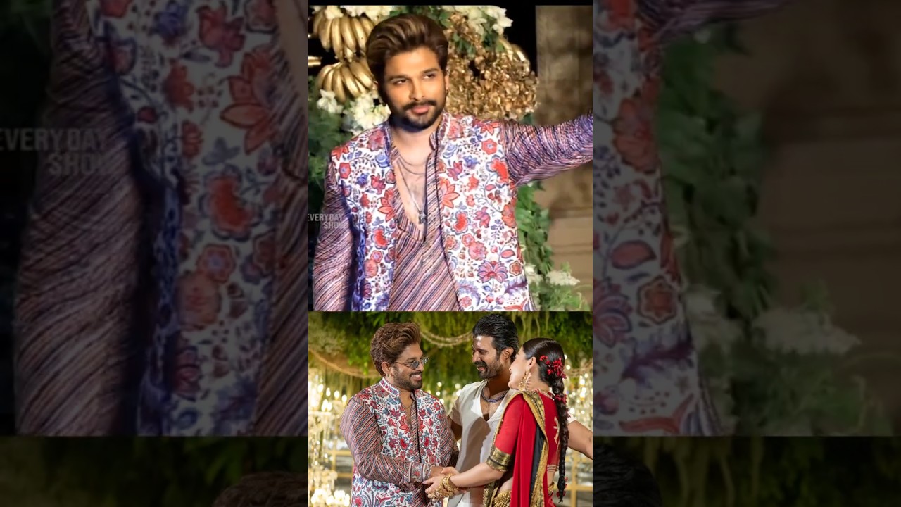 పుష్ప - శ్రీవల్లి 😍: Allu Arjun At #VIROSH wedding reception #VijayDeverakonda #Rashmika Mandanna