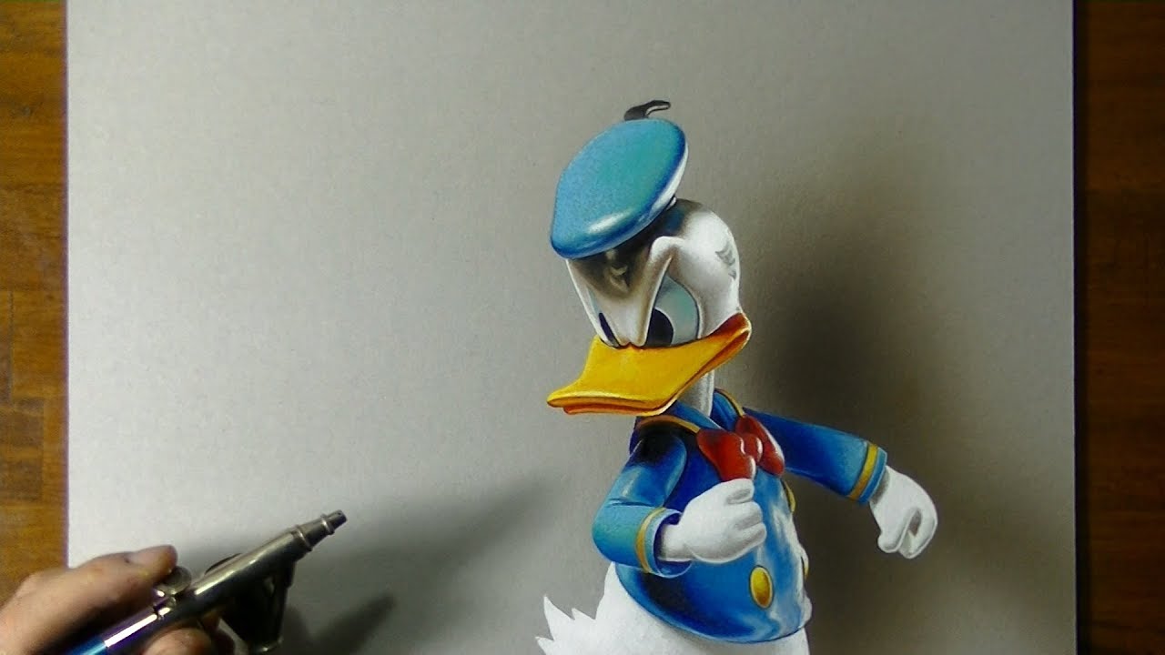 Drawing Donald Duck  🗯️| How to draw 3D Art